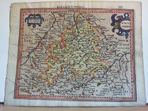 Bild des Verkufers fr Le Duch de Wirtemberg. Wrttemberg Herzogtum. Original Kupferstich Landkarte Bertius ca. 1628, Altkoloriert. mit zwei Kartuschen. zum Verkauf von Antiquariat im Schloss