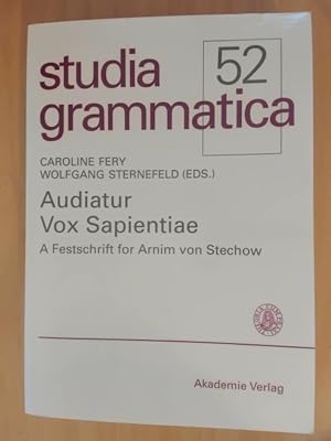 Immagine del venditore per Audiatur Vox Sapientiae A Festschrift for Arnim von Stechow venduto da avelibro OHG