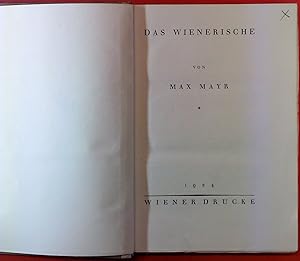 Seller image for Das Wienerische for sale by biblion2