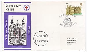 Ersttagsbrief Sonderstempel carried by coach - Quincentenary 1475-1975, St. George's Chapel Winds...