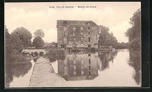 Carte postale Teillé, Moulin de Crucé