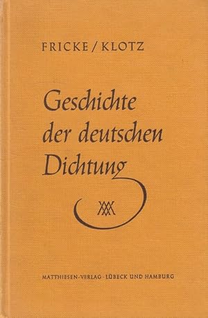 Imagen del vendedor de Geschichte der deutschen Dichtung. a la venta por Versandantiquariat Nussbaum
