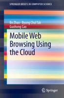 Bild des Verkufers fr Mobile Web Browsing Using the Cloud zum Verkauf von moluna