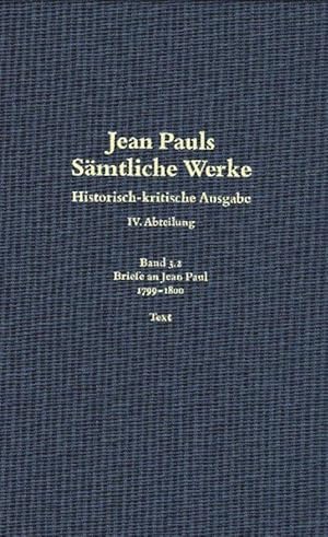 Seller image for Jean Pauls Saemtliche Werke, BAND 3.2, 1799 bis 1800 for sale by moluna