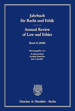 Seller image for Jahrbuch fr Recht und Ethik / Annual Review of Law and Ethics 16 for sale by moluna