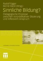 Imagen del vendedor de Sinnliche Bildung? a la venta por moluna