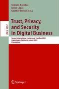 Bild des Verkufers fr Trust, Privacy and Security in Digital Business zum Verkauf von moluna