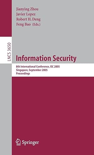 Bild des Verkufers fr Information Security ISC 2005 zum Verkauf von moluna