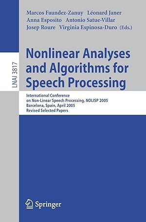 Image du vendeur pour Nonlinear Analyses and Algorithms for Speech Processing mis en vente par moluna