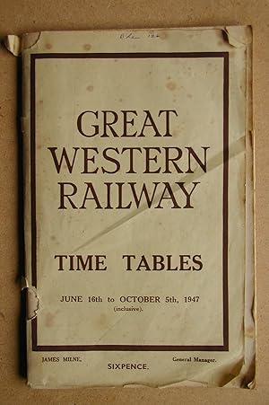 Great Western Railway Time Tables June 16th to October 5th, 1947.