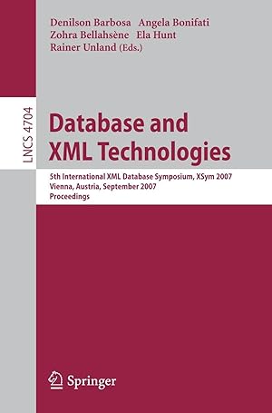 Bild des Verkufers fr Database and XML Technologies zum Verkauf von moluna