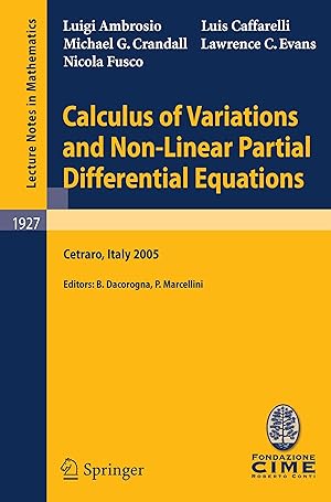 Image du vendeur pour Calculus of Variations and Nonlinear Partial Differential Equations mis en vente par moluna