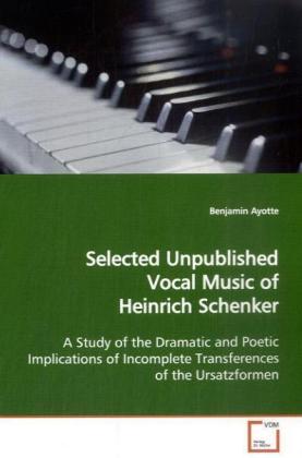 Immagine del venditore per Selected Unpublished Vocal Music of Heinrich Schenker venduto da moluna