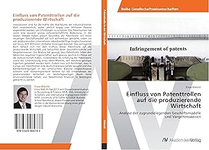 Imagen del vendedor de Einfluss von Patenttrollen auf die produzierende Wirtschaft a la venta por moluna