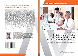 Bild des Verkufers fr Effizienzanalyse der Virtualisierung von IT Infrastruktur und Services zum Verkauf von moluna