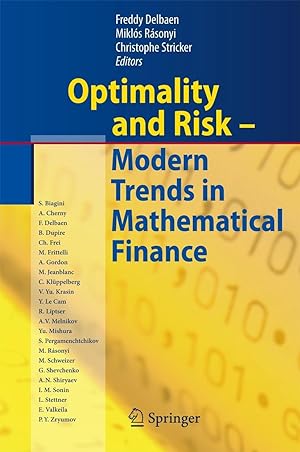 Bild des Verkufers fr Optimality and Risk - Modern Trends in Mathematical Finance zum Verkauf von moluna