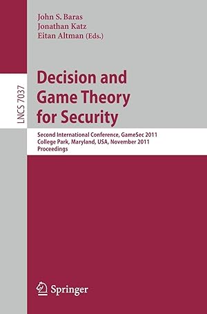 Image du vendeur pour Decision and Game Theory for Security mis en vente par moluna