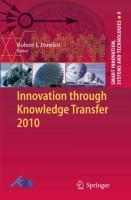 Bild des Verkufers fr Innovation through Knowledge Transfer 2010 zum Verkauf von moluna