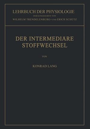 Imagen del vendedor de Der Intermediaere Stoffwechsel a la venta por moluna