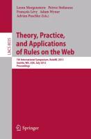 Imagen del vendedor de Theory, Practice, and Applications of Rules on the Web a la venta por moluna