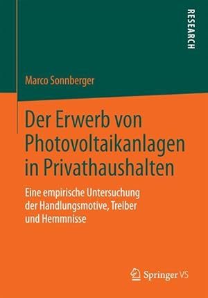 Bild des Verkufers fr Der Erwerb von Photovoltaikanlagen in Privathaushalten zum Verkauf von moluna