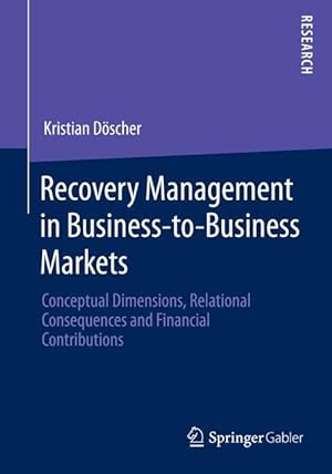 Immagine del venditore per Recovery Management in Business-to-Business Markets venduto da moluna