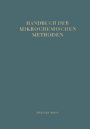 Imagen del vendedor de Handbuch der Mikrochemischen Methoden a la venta por moluna