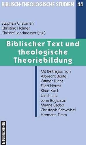 Bild des Verkufers fr Biblischer Text und theologische Theoriebildung zum Verkauf von moluna