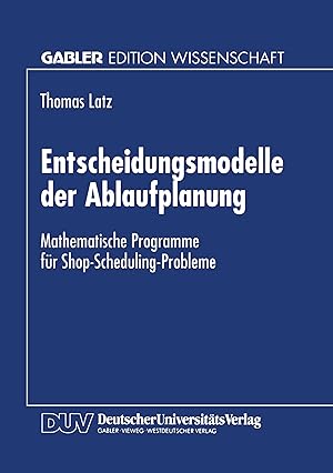 Seller image for Entscheidungsmodelle der Ablaufplanung for sale by moluna
