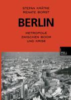 Imagen del vendedor de Berlin: Metropole zwischen Boom und Krise a la venta por moluna