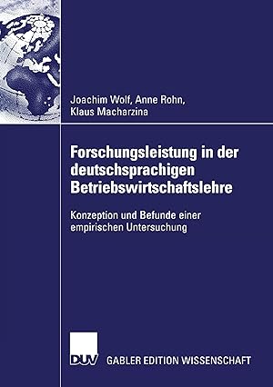 Seller image for Forschungsleistung in der deutschsprachigen Betriebswirtschaftslehre for sale by moluna