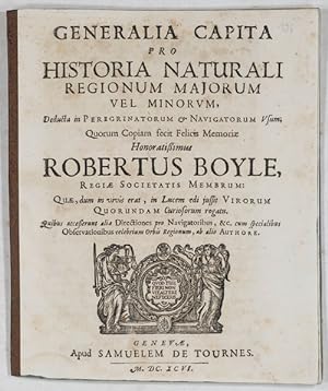 Generalia Capita Pro Historia Naturali Regionum Majorum Vel Minorvm :