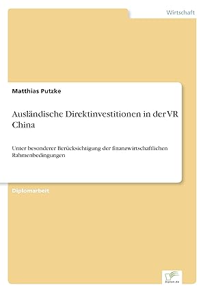 Seller image for Auslaendische Direktinvestitionen in der VR China for sale by moluna