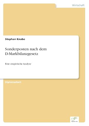 Seller image for Sonderposten nach dem D-Markbilanzgesetz for sale by moluna
