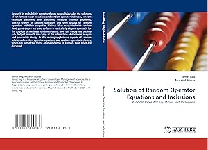 Imagen del vendedor de Solution of Random Operator Equations and Inclusions a la venta por moluna