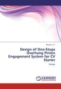 Imagen del vendedor de Design of One-Stage Overhang Pinion Engagement System for CV Starter a la venta por moluna