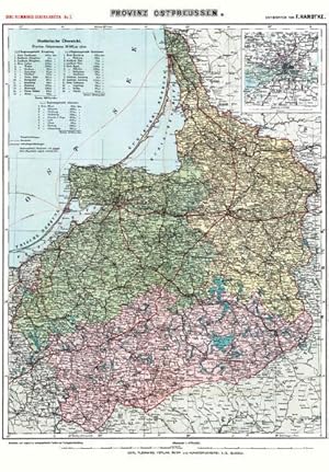 Bild des Verkufers fr Historische Karte: Provinz Ostpreussen  um 1910 (Plano) zum Verkauf von moluna