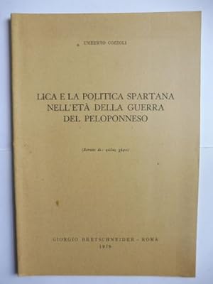 Image du vendeur pour Aus Miscellanea in onore di Eugenio Manni: LICA E LA POLITICA SPARTANA NELL`ETA DELLA GUERRA DEL PELOPONNESO. mis en vente par Antiquariat am Ungererbad-Wilfrid Robin