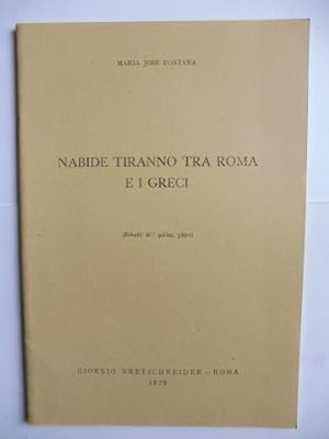 Seller image for Aus Miscellanea in onore di Eugenio Manni: NABIDE TIRANNO TRA ROMA E I GRECI. for sale by Antiquariat am Ungererbad-Wilfrid Robin