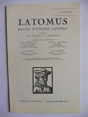Aus LATOMUS - REVUE D`ETUDES LATINES, Tome XXXV, Fasc. 3, Juillet-Septembre 1976: Der Traum des T...
