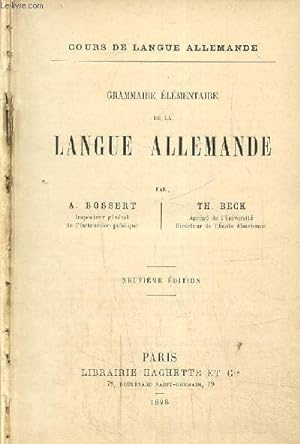 Seller image for Grammaire lmentaire de la langue allemande for sale by Le-Livre
