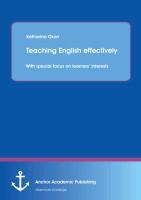 Immagine del venditore per Teaching English effectively: with special focus on learners interests venduto da moluna