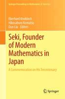 Bild des Verkufers fr Seki, Founder of Modern Mathematics in Japan zum Verkauf von moluna