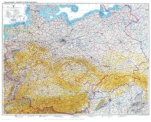 Historische Karte: DEUTSCHLAND 1938 - Übersichtskarte mit der Bodenorganisation der Deutschen Luf...