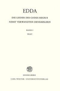 Bild des Verkufers fr Edda. Die Lieder des Codex regius nebst verwandten Denkmaelern 01. Text zum Verkauf von moluna