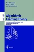 Bild des Verkufers fr Algorithmic Learning Theory zum Verkauf von moluna