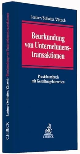 Bild des Verkufers fr Beurkundung von Unternehmenstransaktionen zum Verkauf von moluna