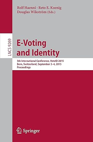 Image du vendeur pour E-Voting and Identity mis en vente par moluna