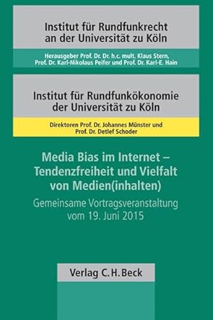 Seller image for Media Bias im Internet - Tendenzfreiheit und Vielfalt von Medien(inhalten) for sale by moluna