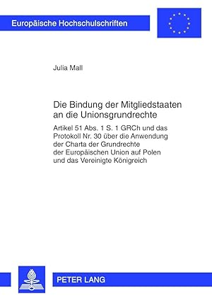 Seller image for Die Bindung der Mitgliedstaaten an die Unionsgrundrechte for sale by moluna